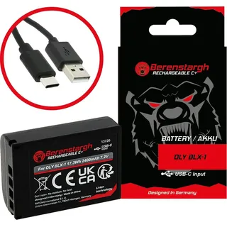 Berenstargh Akku Olympus BLX-1 2400mAh USB-C Input