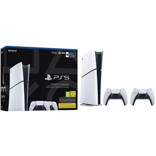 Sony PlayStation 5 Slim Digital Edition 825 GB Schwarz + 2x DualSense Wireless-Controller