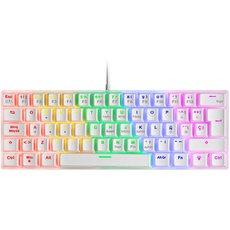 MARSGAMING Gaming MK60 Weiß, Mechanische Tastatur FRGB, Antighosting, Switch Mechanischer Rot, Spanisch Sprache, MK60WRES