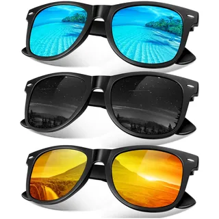 Sunier 2026 Hoher Schutz Sonnenbrille Herren Damen Polarisiert Retro Vintage 100% UV-Schutz Klassisch Golf Fahren Fahrende Angeln Reisen Cat 3 CE