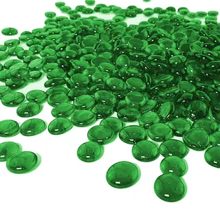 ARSUK Glassteine Bunt Kiesel, 955g - Gerundete Dekorsteine, Glasnuggets bunt, für Vasen und Dekosteine, Marbles, Glasmurmeln, Glas Muggelsteine, Wohnaccessoires & Dekoartikel 170-180pcs (Grün)
