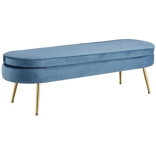 SalesFever Sitzpouf BxH: 142 x 41 cm, Metall/Samt (100% Polyester) - blau