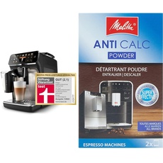 Philips Series 5400 Kaffeevollautomat – LatteGo Milchsystem & Melitta 178582 Entkalker Kaffeevollautomaten Anti Calc Espresso 2 Pulver Beutel je 40g (2x 40g), Verpackung kann variieren