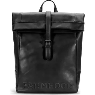 Farmhood Leder Rucksack mit Laptopfach Memphis Backpack Black schwarz - Schwarz