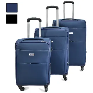 Bahama Trolley Set Reisekoffer 3-teilig - Softcase - blau - Dunkelblau