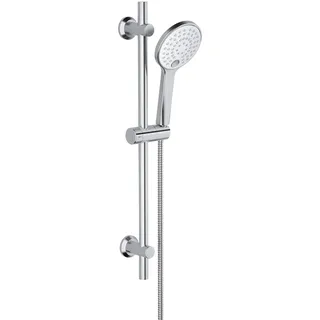 Görbach Duschset Duschbrause mit Schlauch und Halterung, Brausestangeset 0.7m Chrom Duschstange mit Duschkopfhalter und Handbrauseschlauch D12cm