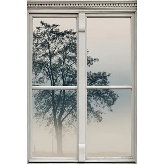 Queence Wandsticker »Nebel« Wandsticker, Wandbild, selbstklebend, 3D, Fenster, weiß