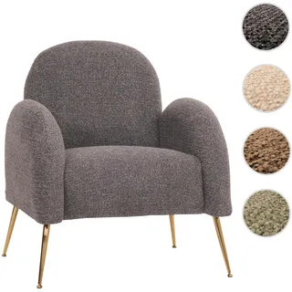 Lounge-Sessel HWC-N69, Cocktailsessel Sessel, Retro Nosagfederung Stoff/Textil Chenille ~ dunkelgrau