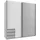 Schwebetürenschrank Emden 180 x 198 x 64 cm Weiß/Grau