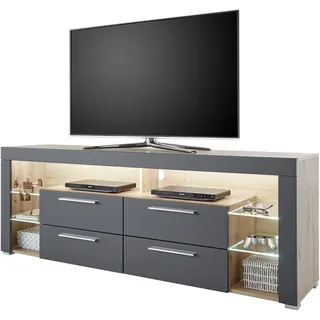 Stolkom Goal TV-Lowboard 179 x 66 x 44 cm Grau Holzwerkstoff