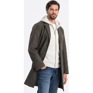 Ombre Clothing Crombie-Mantel für Männer Gauddle graphit-khaki L - Grau