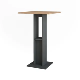 Vicco Bartisch Repose Goldkraft Eiche/Anthrazit 65 x 65 cm , Honigeiche, Anthrazit , Holzwerkstoff , Rechteckig , 65x106x65 cm , Esszimmer, Barmöbel, Bartische