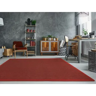 Dekowe Sisalteppich "Mara S2 mit Bordüre Spezial" rechteckig 5 mm Höhe 100% Sisal, auch als Läufer, Wohnzimmer, rot, meliert