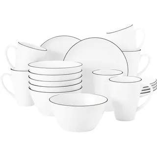 SELTMANN WEIDEN Lido Frühstücks-Set 18-tlg. schwarz/weiß