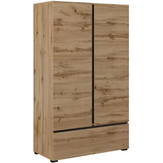 otto home Wäscheschrank OTTO HOME "Cross, moderner griffloser Kleiderschrank", braun (wotan eiche), B:89cm H:150cm T:40cm, FSC-zertifizierter Holzwerkstoff, Melamin, Metall, Schränke, Mehrzweckschrank, Drehtürenschrank mit 1 Schublade, 3 Farben verfügbar