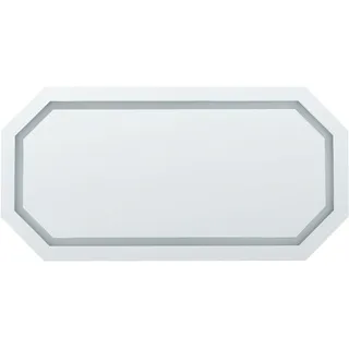 Beliani Badspiegel Silber Glas , Achteckig , 120x60x4 cm , Badezimmer, Möbel Ausstattung - Silber
