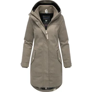 Wintermantel RAGWEAR "Wintermantel Jannisa Coat", Damen, Gr. XXL, braun (stone braun25), Obermaterial: 100% Polyester PES.  Obermaterial: Futter: 100% Polyester PES. 100% Polyester PES., Mäntel Wintermantel