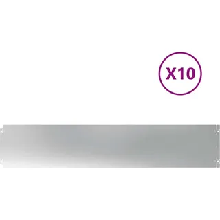 vidaXL Rasenkanten 10 Stk. 20x103 cm Verzinkter Stahl - Weiß