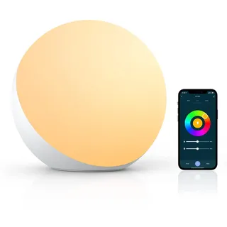 Hifree Smart LED Tischlampe, Nachttischlampe Touch Dimmbar funktioniert mit Alexa und Google Assistant, Wifi Atmosphäre Nachtlicht Stimmungslicht, Robust und Sicher für Kinder