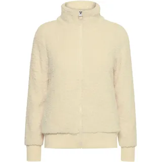 Sweatjacke OXMO "Bomberjacke OXAnneka", Damen, Gr. XL, weiß (cloud dancer), Obermaterial: 100% Polyester PES., Jacken Sweatjacke