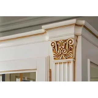 Ess Gruppe Zimmer Stuhl Tische Set 4 Stühle + Tisch Möbel Holz Sitz Polster Neu - Weiß