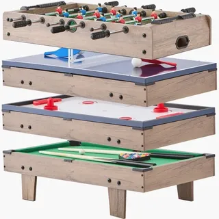 Airhockey Tisch 122cm - Spieltisch Tischtennis - Multi Tischfußball 81cm -