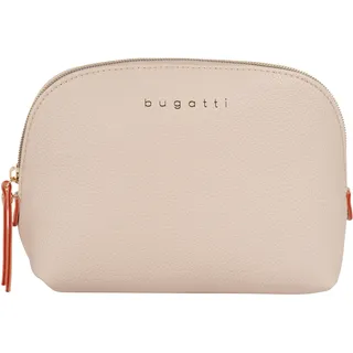 Kosmetiktasche BUGATTI "ELLA", Damen, Gr. B/H/T: 21cm x 15cm x 3cm onesize, beige, Kunstfaser, leicht glänzend, unifarben, Taschen Kosmetiktasche