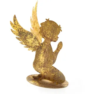 Logbuch-Verlag Goldfarbener Engel Figur Schutzengel Weihnachten 16 cm Gold Weihnachtsengel Geschenk zum Hinstellen