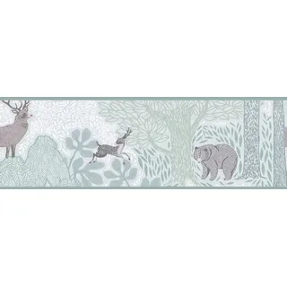 A.S. Création A.S. Creation Vlies-Bordüre Waldtiere 5 m x 0,17 m Grün-Weiß-Braun FSC®