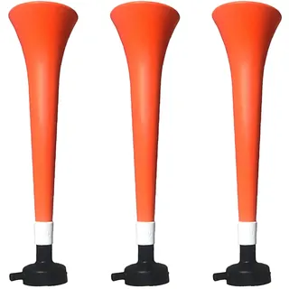FUN FAN LINE - 3er-Pack Vuvuzelas aus widerstandsfähigem Kunststoff | Animationstrompeten für Fußball, Sportveranstaltungen und Partys | Hupe extremer Lärm 120 DB | Party-Accessoire Fans (Niederlande)