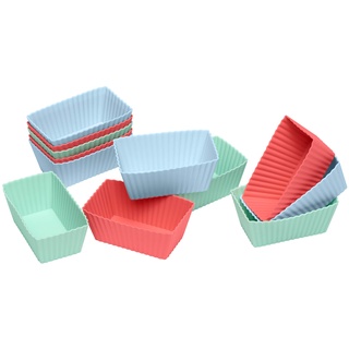 Lurch 83014 FlexiForm Brownie 12er Set Pastel Mix / 12 Backförmchen für Brownies aus 100% BPA-freiem Platin Silikon, 8 x 4 x 3 cm