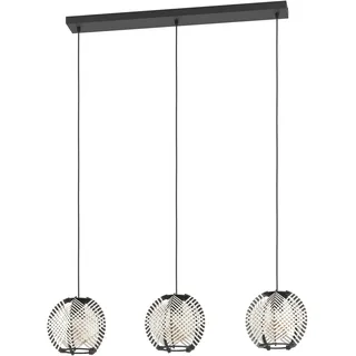 EGLO Waverton 3-flg. 92 cm schwarz/holz/weiß