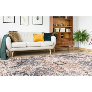 Teppich CALO-DELUXE "Emin 500", braun (braun, grau), B:160cm H:10mm L:230cm, Baumwolle, Teppiche, Teppich, reine Baumwolle, Wohnzimmer