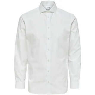 Selected Homme Herren Slhslimethan Shirt Ls Cut Away B Noos Hemd, Bright White, XXL EU