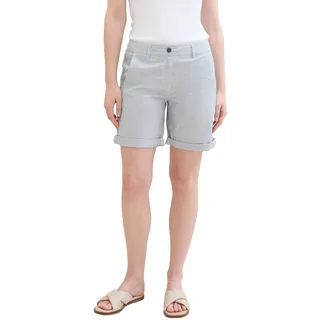 TOM TAILOR Damen Chino Bermuda Shorts , delicate navy white stripe, 38