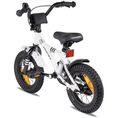 Bild von PROMETHEUS BICYCLES® Kinderfahrrad 12 in Weiß & Schwarz ab 3 Jahre mit Stützräder