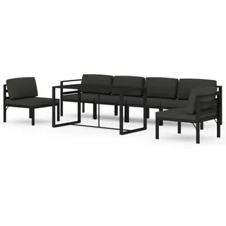 vidaXL 7-tlg. Garten-Lounge-Set mit Kissen Aluminium Anthrazit - Grau