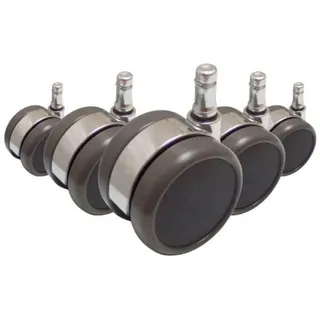 Mid.you Drehstuhlrolle , Schwarz, Chromfarben , Metall, Kunststoff , 6.5x7x5 cm , Büromöbel, Bürostühle, Bürostuhl-Ersatzteile & Bodenschutzmatten