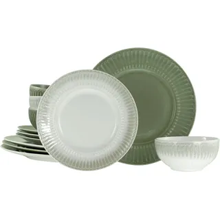 Teller-Set CREATABLE "Celadon, Teller Set 12-tlg.", bunt, 12, Steinzeug, Geschirr-Sets, Teller-Set, Elegantes Stabrelief, Farbverlauf