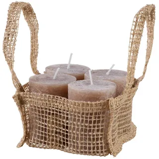 Ambia Home Stumpenkerze , Hellbraun , Naturmaterialien , zylindrisch , 9 cm , durchgefärbt, ohne Palmöl , Dekoration, Kerzen & Kerzenhalter, Stumpenkerzen