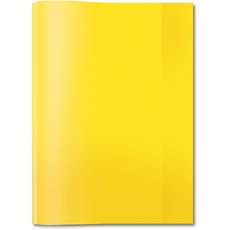 HERMA 19890 Heftumschläge A4 Transparent Gelb, 10 Stück, Hefthüllen aus strapazierfähiger & abwischbarer Polypropylen-Folie, durchsichtige Heftschoner Set für Schulhefte, farbig