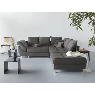 Collection AB Ecksofa »(Spar-Set) Innsbruck L-Form und Hocker« Ecksofa und Hocker, Recamiere links oder rechts montierbar grau (anthrazit), Couchgarnituren Sets (36412263-0)