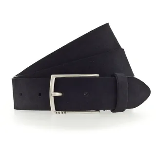 MUSTANG Ledergürtel, Genarbtes Vollleder mit Glanz, 3,5 cm, blau