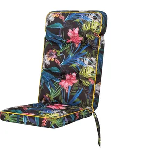 Bjird Sesselkissen, Kissen für Rattanmöbel, Steppkissen, Sitzkissen für Sessel / Stühle - Indoor & Outdoor - Gesteppt - 120x50 cm, Farbige Blätter - Bunt