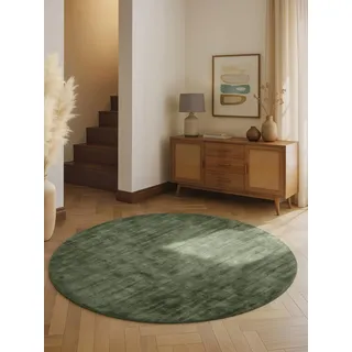 vikosa Teppich Jane grün, H:10mm Ø:200cm, Viskose, Teppiche, Teppich
