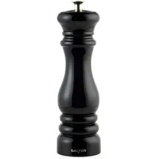 Salter BW13676EU7 Chester Pfeffermühle - Klassische schwarze Gewürzmühle, Keramikmahlwerk, einstellbare Grobheit, fein bis grob, nachfüllbar, manuelle Salzstreuer zum Kochen, extra Kappe inklusive,