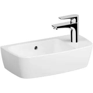 Vitra Shift Aufsatz-Handwaschbecken 7070B003-0921 50x25cm, asymetrisch, mit Überlauf/Hahnloch rechts, weiß hochglanz