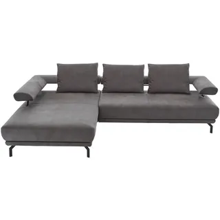 Dieter Knoll Ecksofa , Anthrazit , Textil , Uni , Ottomane links, L-Form , 305x224 cm , Typenauswahl, Fußauswahl, Lederauswahl, Stoffauswahl, seitenverkehrt erhältlich , Wohnzimmer, Sofas & Couches, Wohnlandschaften, Ecksofas