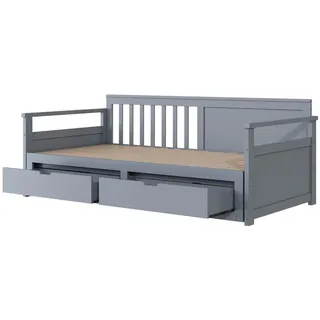 Okwish Tagesbett Zwei-in-Eins 90/180/190 cm grau mit Schubladen aus Kiefer , Grau , Holz , 180x190 cm , Schlafzimmer, Betten