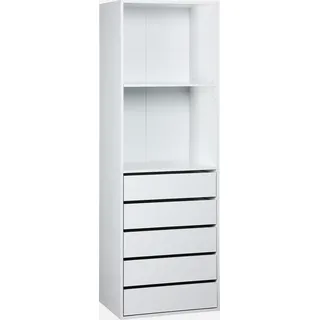 sweeek - Ankleidemodul mit 5 Schubladen und 2 Regalen - Weiß - Weiß